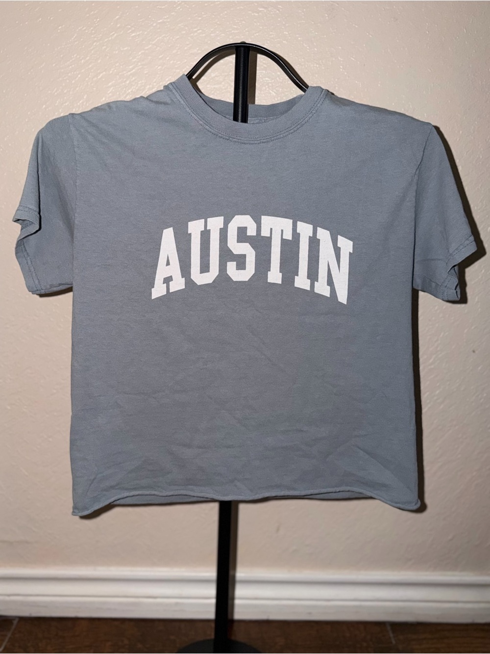Brandy Melville Dusty Blue Austin Graphic Tee